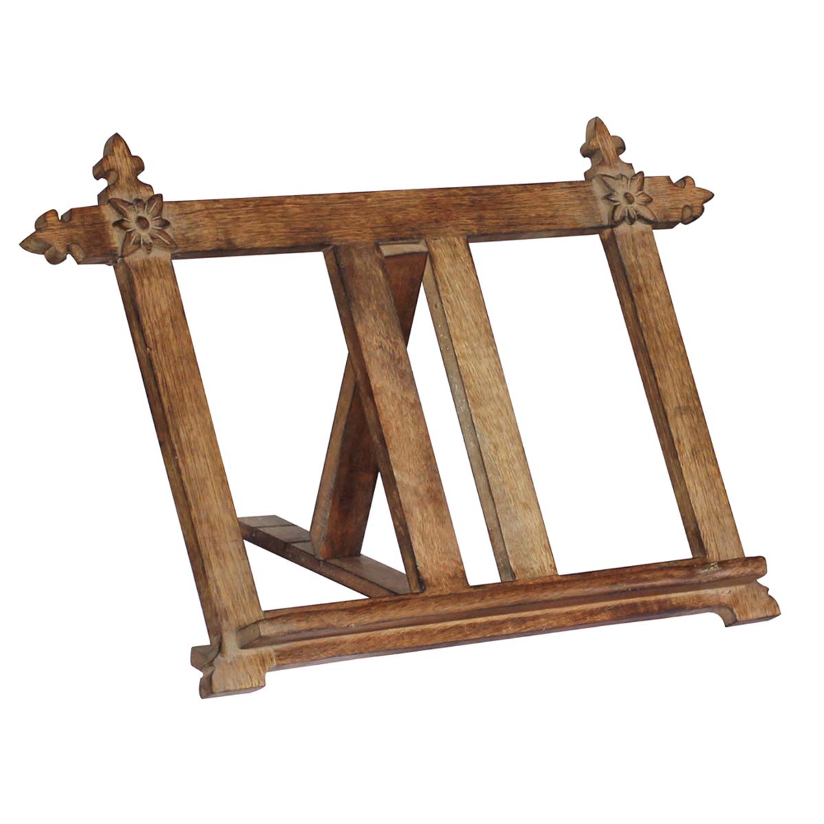Bulk Wholesale Handmade Wooden Stand / Holder / Rack for Books / Magazines / Newspapers – Decorated with Floral Design – Table-Top Accessories – Home / Office Décor
