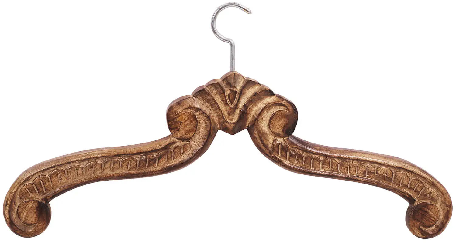 Handmade 17" Antique-Look Wooden Hanger for Wedding Dress / Bridal Gown / Coat / Clothes / Closet - Buy in Bulk Wholesale
