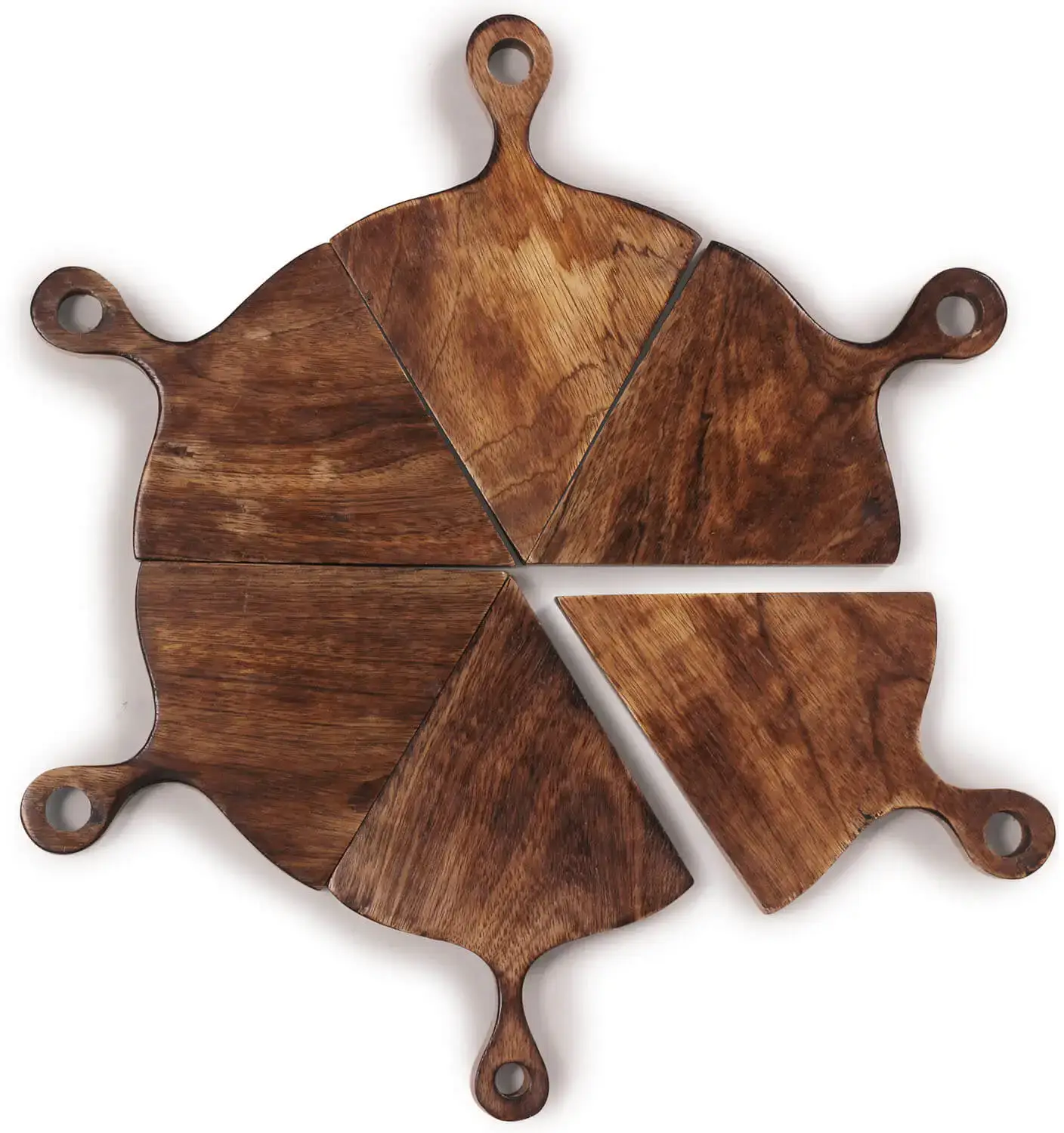 ArtistryBazaar Handmade 17.7" W X 0.8" H  Pizza Wooden Serving Platter Tray for serving food