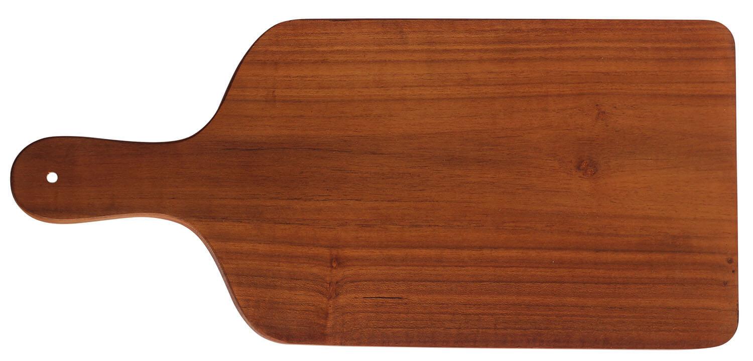 ArtistryBazaar 7.6"WX1"H Handmade wooden brown chopping board for kitchen with handle 