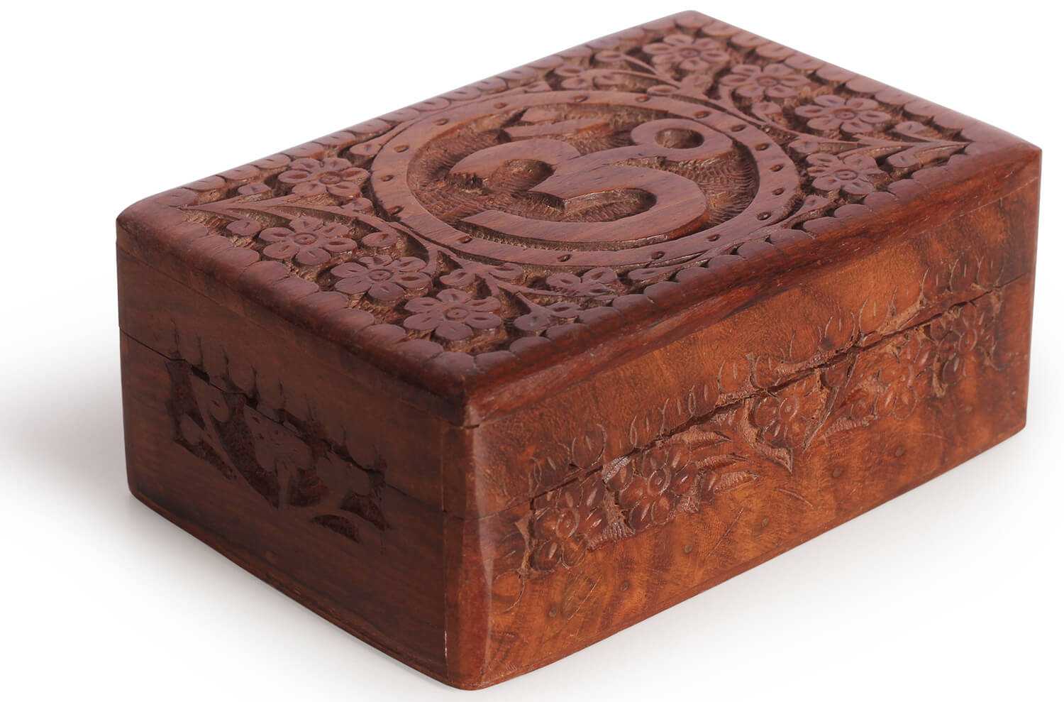 Artistry Bazaar 6"L X 4"W X 2.5" H Om Symbol Personalized Wooden Handmade jewelry Organizer Box For Earring , makeup, Bracelet , ring, watch, necklace Storage Box women and girls