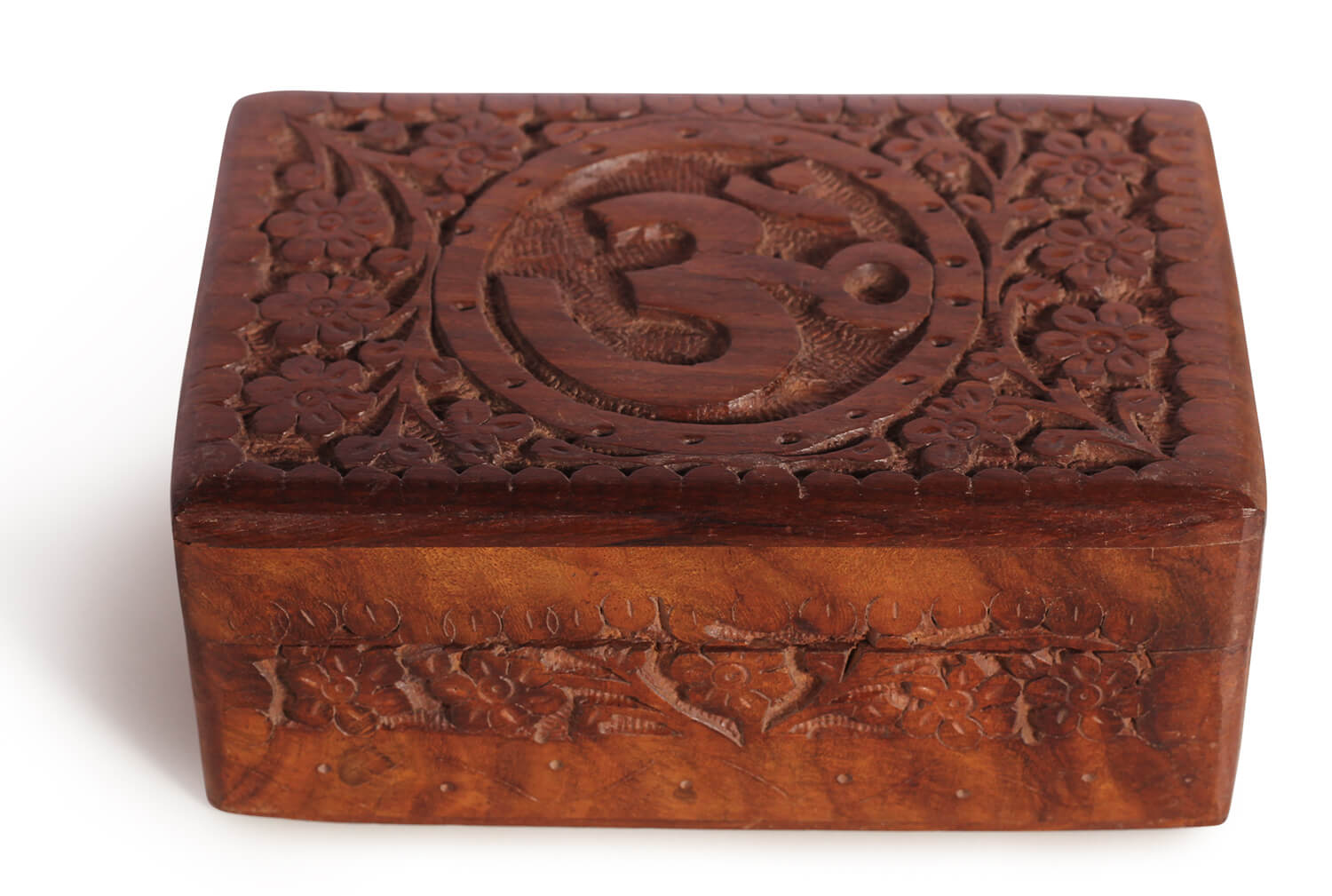 Artistry Bazaar 6"L X 4"W X 2.5" H Om Symbol Personalized Wooden Handmade jewelry Organizer Box For Earring , makeup, Bracelet , ring, watch, necklace Storage Box women and girls
