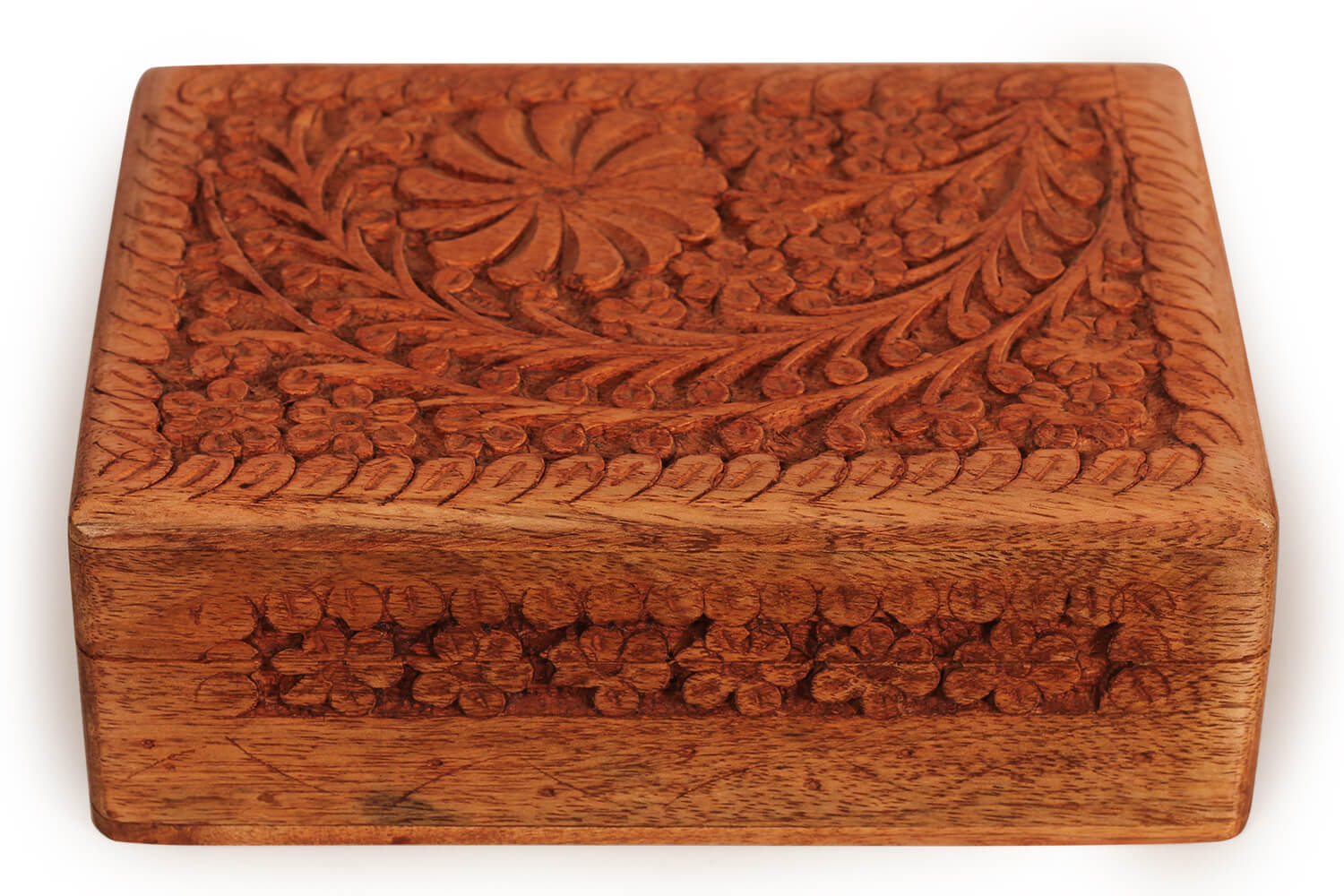 Artistry Bazaar 7"L X 5"W X 2.5" H Flower carving jewelry box Engraving Beautifully Keepsake jewelry Organiser Unique Gift Ideas for Men & Women . 