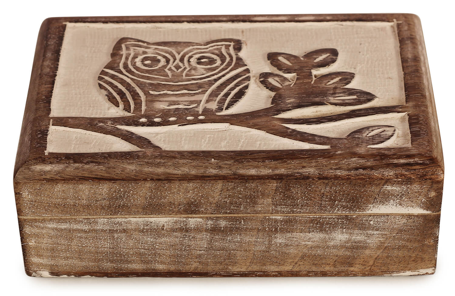 Artistry Bazaar  7"L X 5"W X 2.5" H Owl on tree jewelry box Handmade Whitewash Décor-jewelry Organizer Box for Women Girls - Decorative Keepsake Box Treasure Chest Trinket Holder Box Anniversary Housewarming Gifts