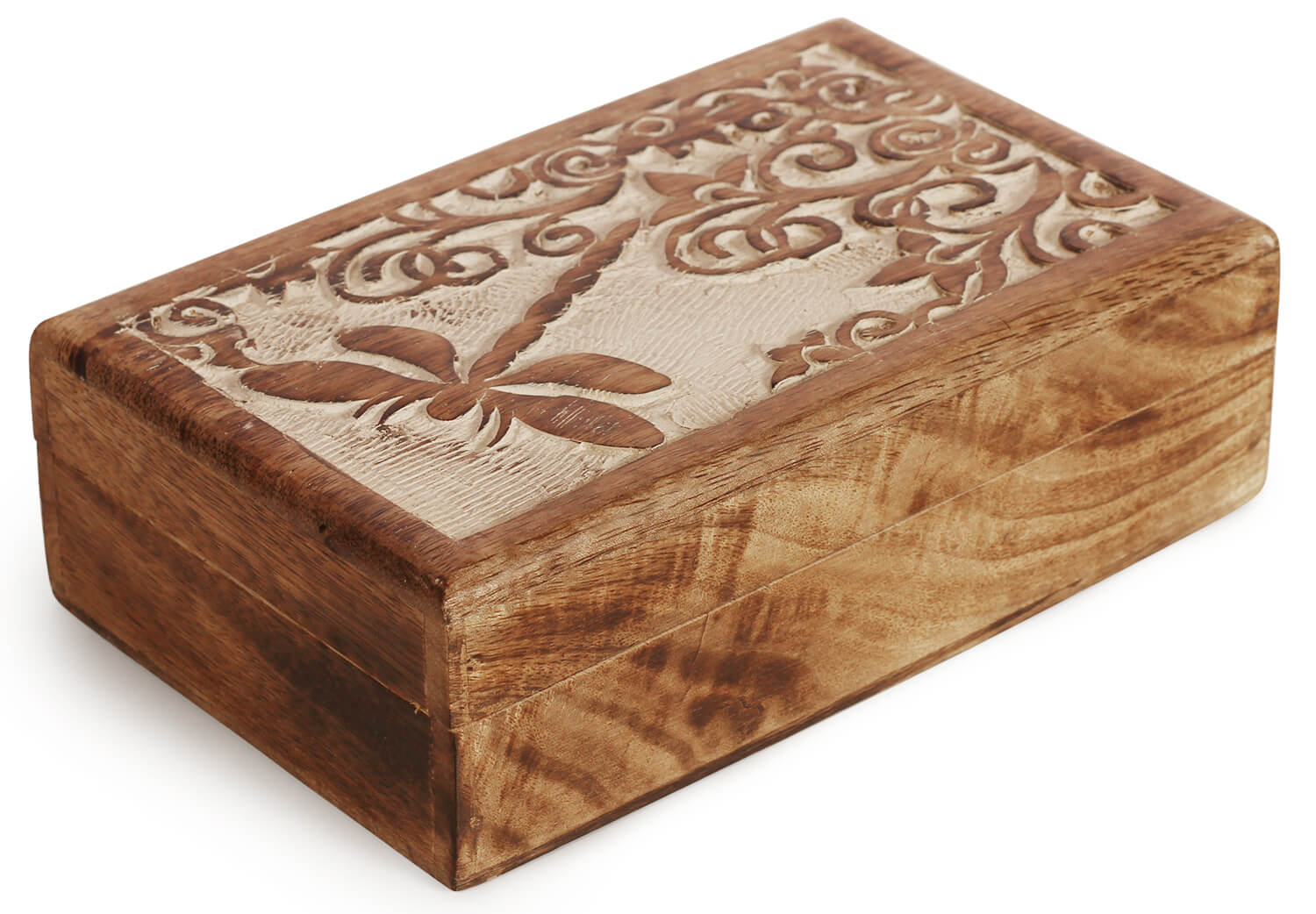 Artistry Bazaar 8"L X 5"W X 2.5" H Honey Bee carving jewelry Box handcrafted, handmade engraved box, wooden gift, handmade jewelry box, gift for her, mango wood, ring for women and girls