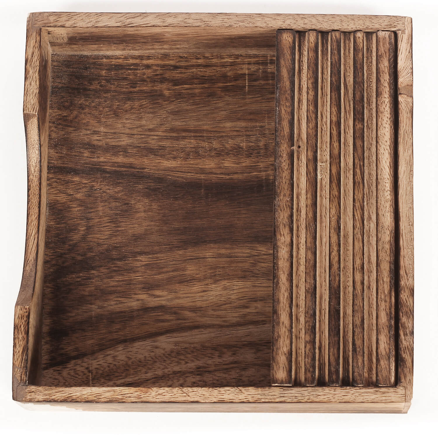 ArtistryBazaar 2"Hx7.5"W wooden handmade tissue square holder for dining home office table 