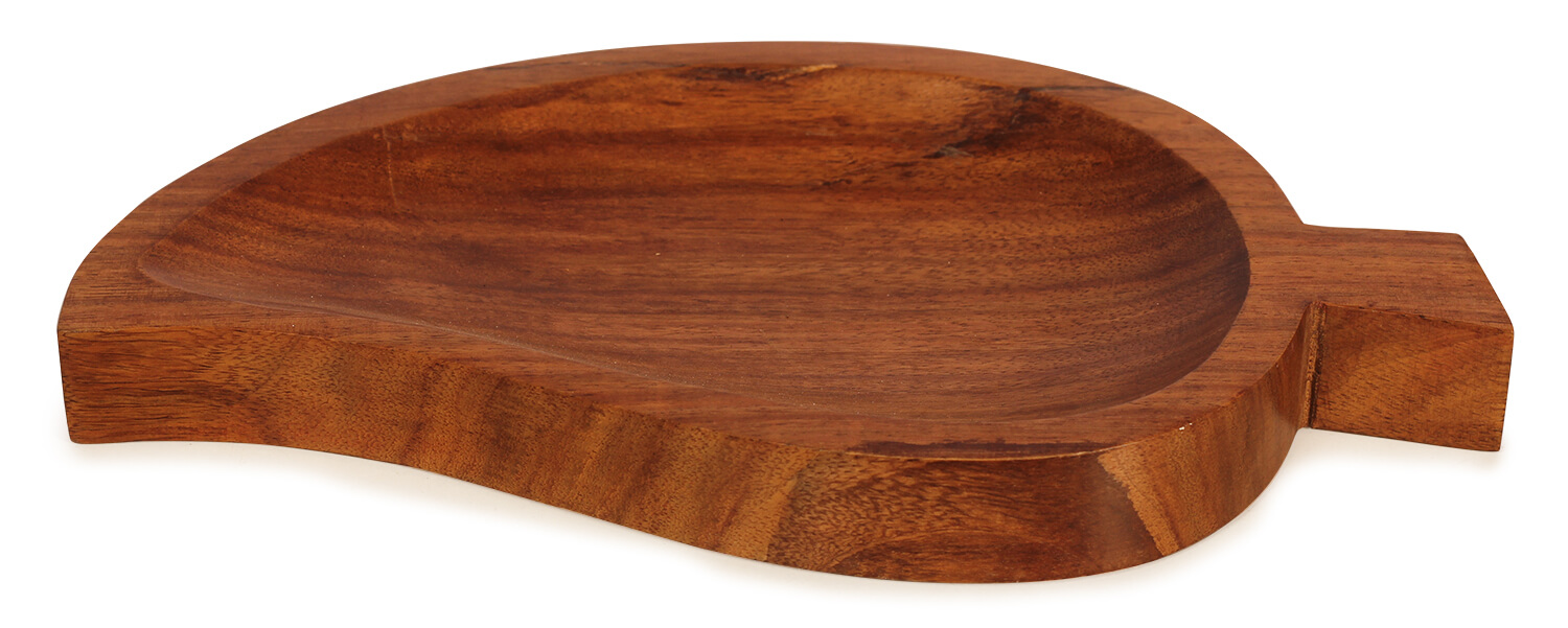 ArtistryBazaar1"hX5.5"W handcrafted wood palm leaf decorative serving tray platter pan for fruit snacks ood dining kitchen tableware serveware reaturant accessories 