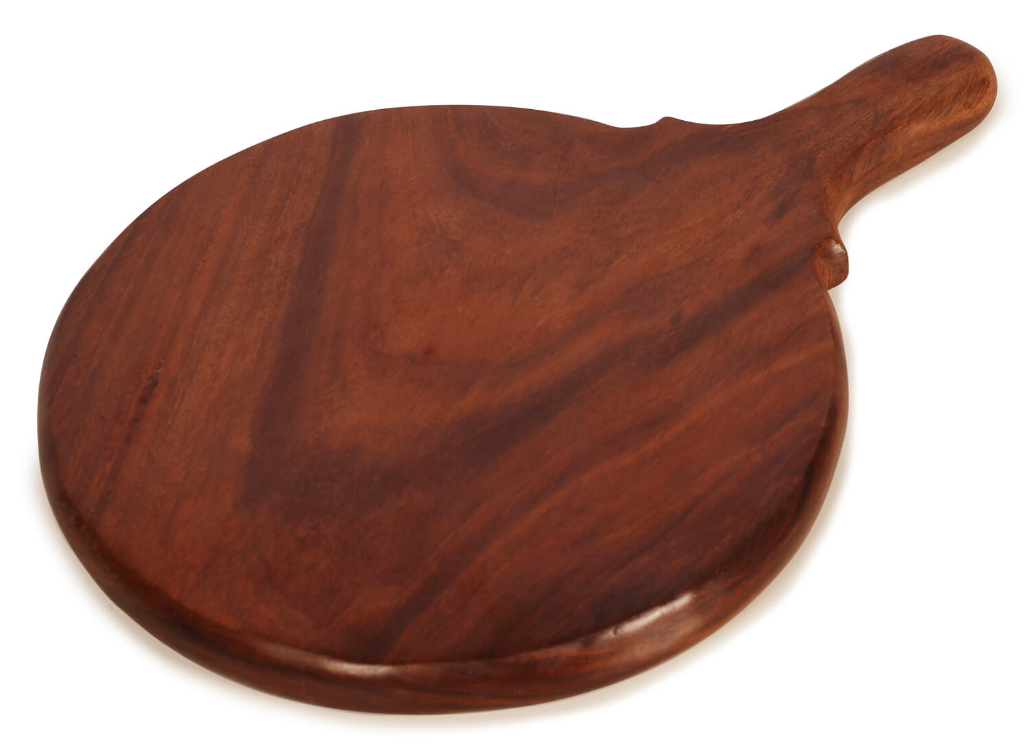 ArtistryBazaar 1"H X 9.8"W handcrafted carved frontside design wooden pizza  platter pan serving tray with handle for kitchen resturant  
