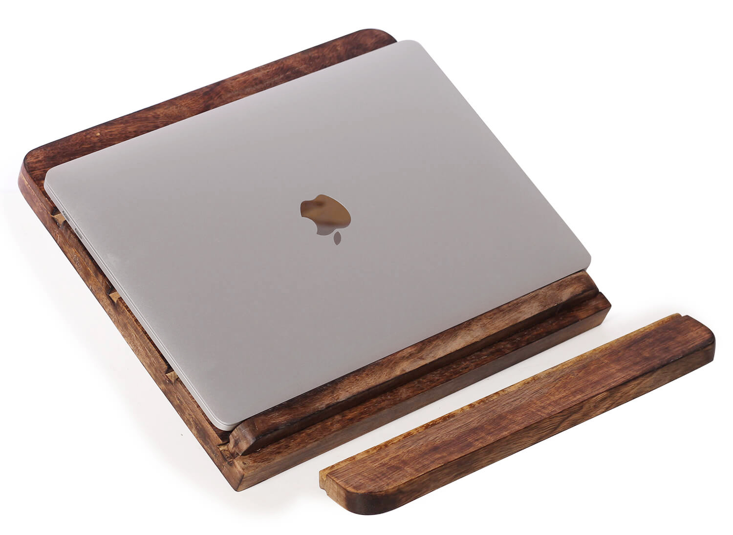 ArtistryBazaar 10.5"Wx 0.5"H handcrafted wooden multipurpose adjustable height display laptop stand for desk 