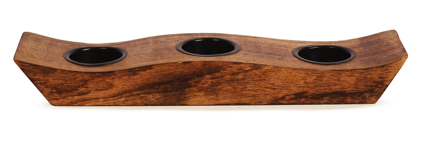 ArtistryBazaar 1.6"Hx3"W handmade wooden  tealight candle holder stand for occassions home office hotel décor
