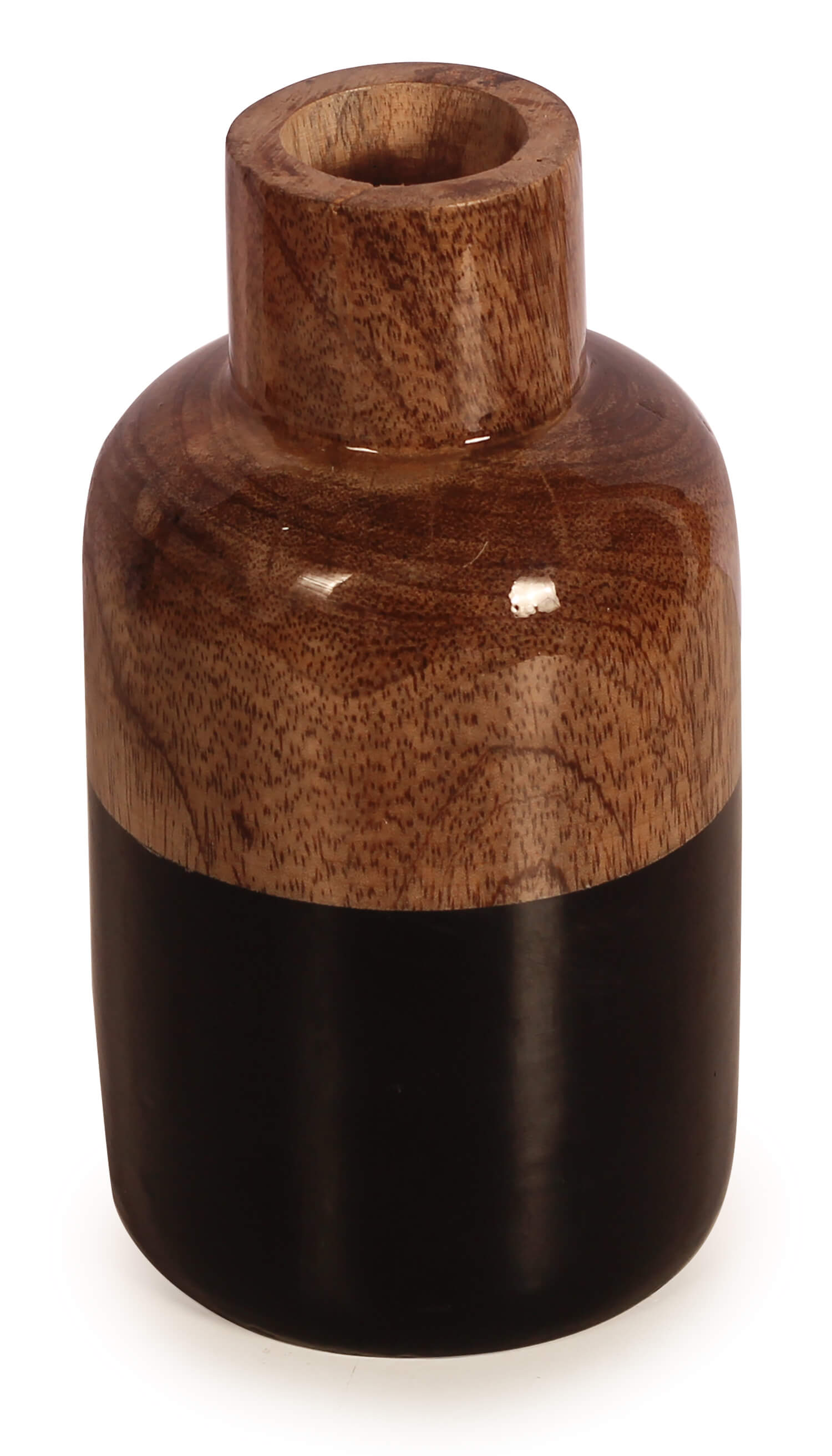 ArtistryBazaar 3.5"WX7"H handmade ceramic black brown flower vase for home office décor