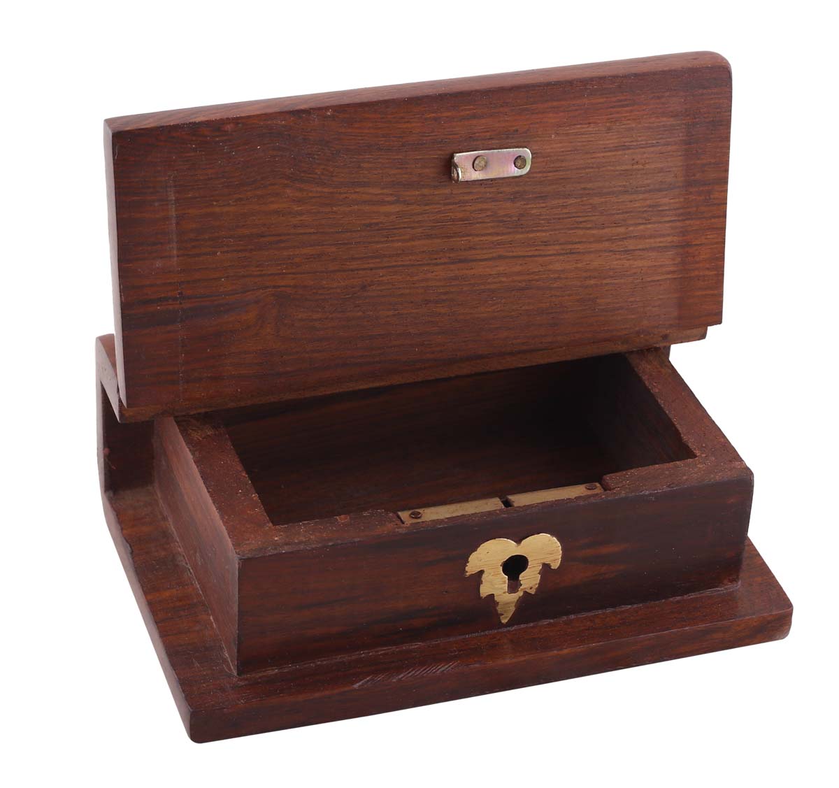 Wholesale 6x3.9” Wooden Jewelry Box in Bulk - Source Hand-Carved Jewelry Box/Trinket Box in Book Shape with Brass Inlay Work from India