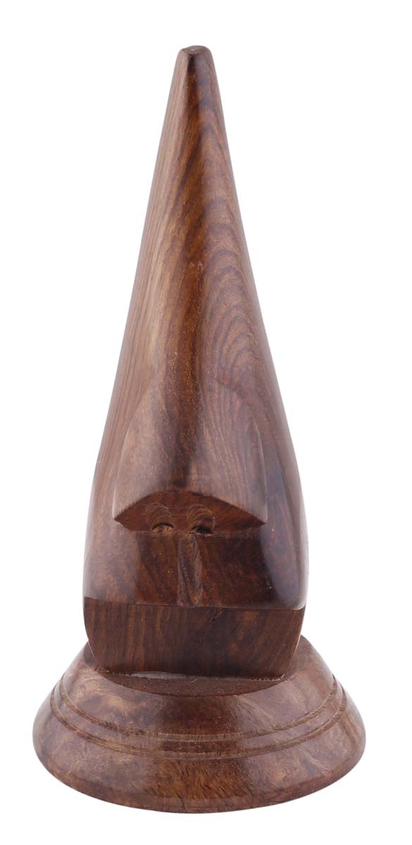 Bulk Wholesale Nose Eyeglass Holder in Mango-Wood – 2.9”x6.2" Hand-Carved Spectacle Holder in Dark-Brown Color– Home / Office / Desk Essentials – Funny Gifts from India