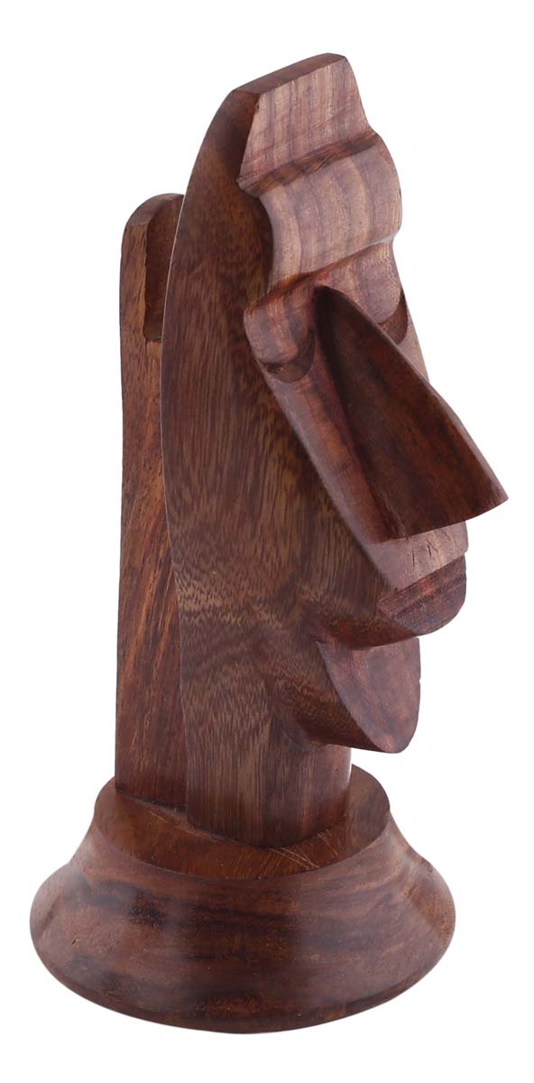 Bulk Wholesale Nose Eyeglass Holder with Egyptian Mummy Face in Wood - 6.2” Hand-Crafted Spectacle Holder in Dark-Brown Color - Home/Office/Desk Essentials - Funny Gifts from India