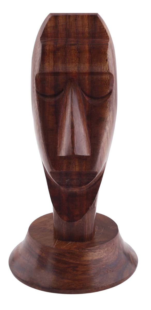 Bulk Wholesale Nose Eyeglass Holder with Egyptian Mummy Face in Wood - 6.2” Hand-Crafted Spectacle Holder in Dark-Brown Color - Home/Office/Desk Essentials - Funny Gifts from India