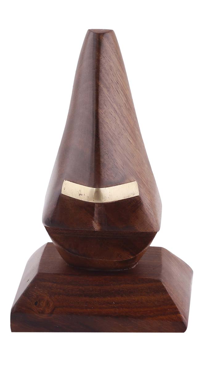 Bulk Wholesale Nose Eyeglass Holder in Mango-Wood with Brass Inlay – 5.3” Hand-Crafted Spectacle Holder in Dark-Brown Color – Home / Office / Desk Essentials – Funny Gifts from India