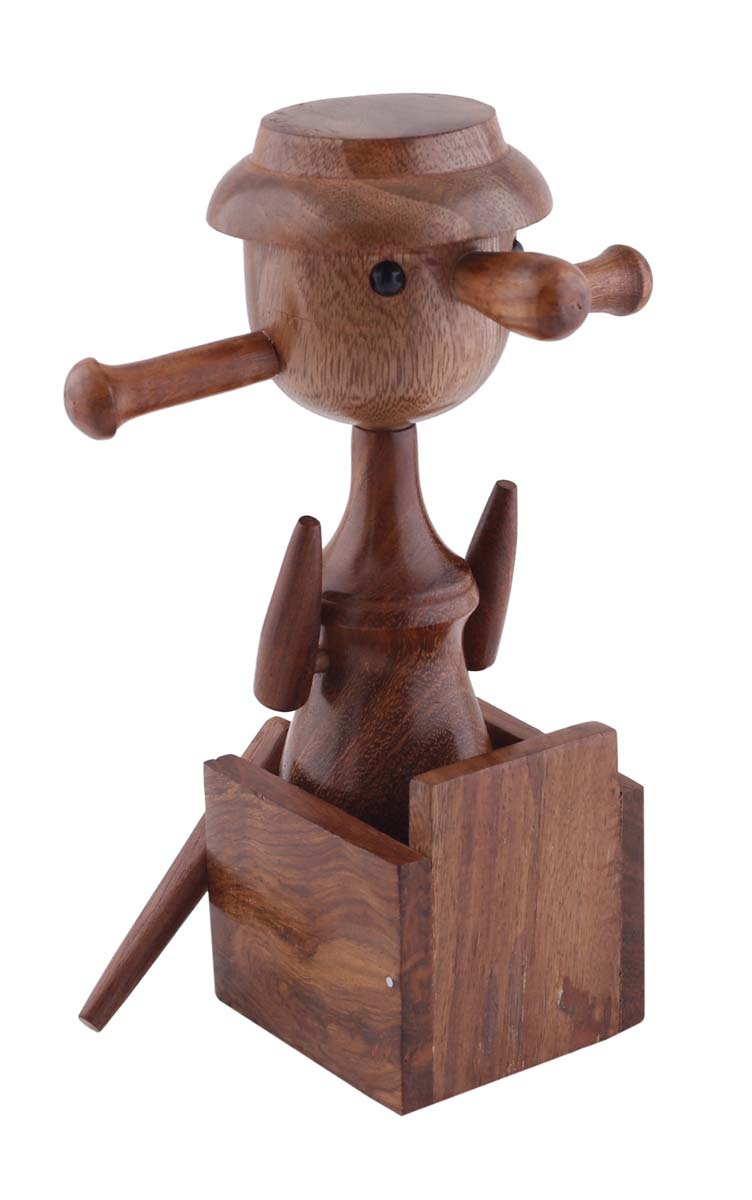 Bulk Wholesale Nose Eyeglass Holder in Mango-Wood – 7” Hand-Crafted Toy-Shaped Spectacle Holder in Light-Brown Color – Home / Office / Desk Essentials – Funny Gifts from India