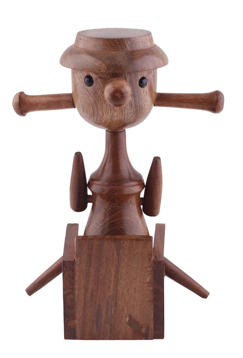 Bulk Wholesale Nose Eyeglass Holder in Mango-Wood – 7” Hand-Crafted Toy-Shaped Spectacle Holder in Light-Brown Color – Home / Office / Desk Essentials – Funny Gifts from India