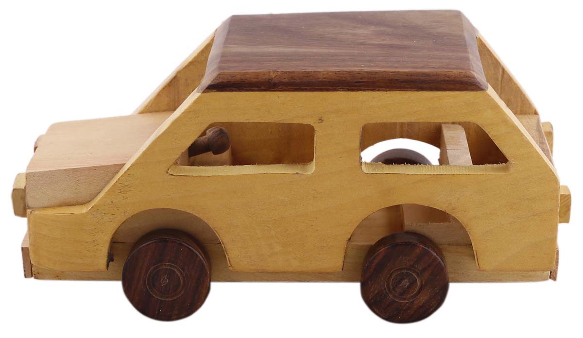 Bulk Wholesale Toy Car in Wood – 7” Hand-Crafted Pull Toy with Moving Wheels – Toys & Games / Gifts for Kids from India