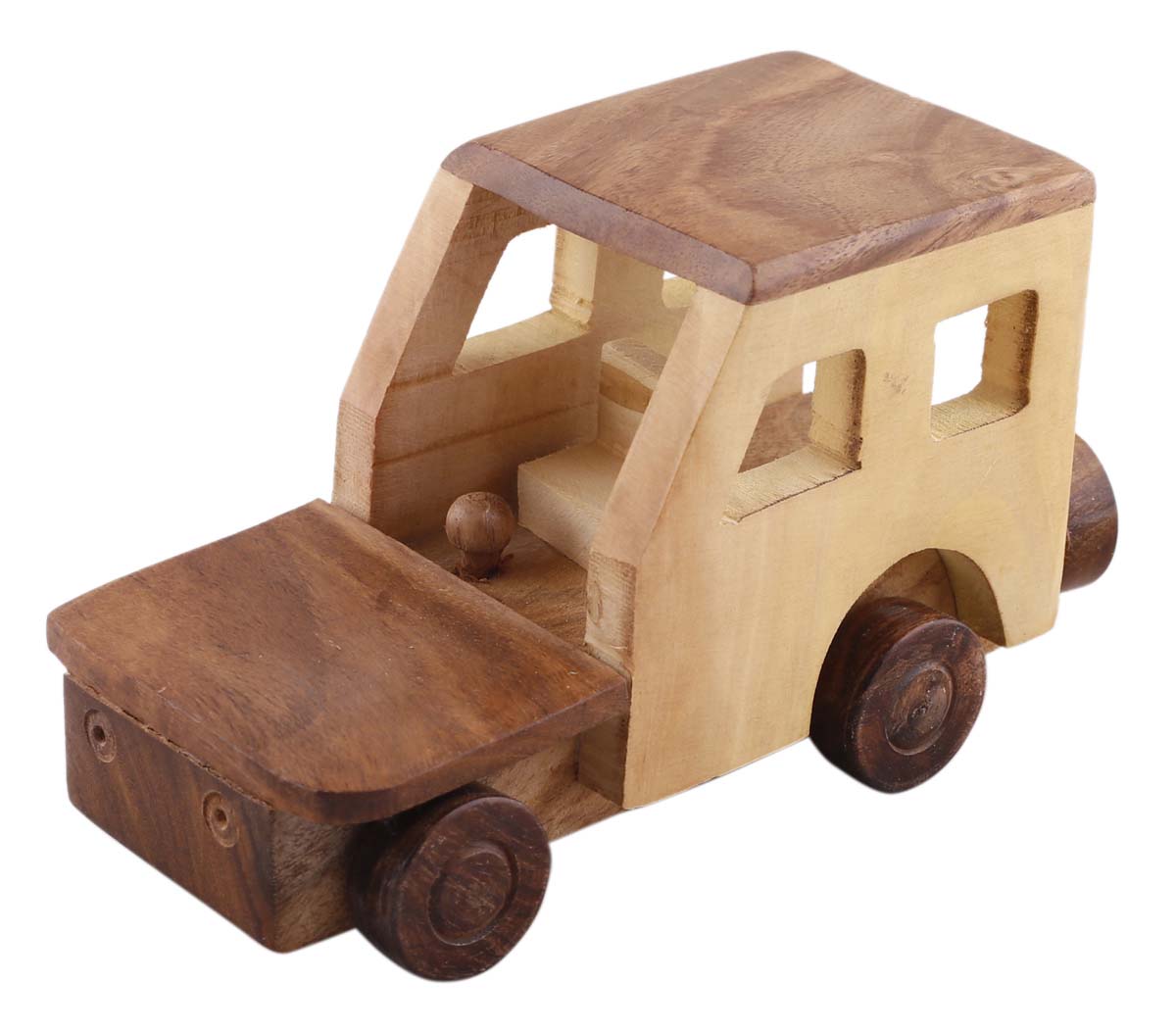 Bulk Wholesale Jeep Toy in Wood – 6.3” Hand-Crafted Pull Toy Jeep with Moving Wheels – Toys & Games / Gifts for Kids from India