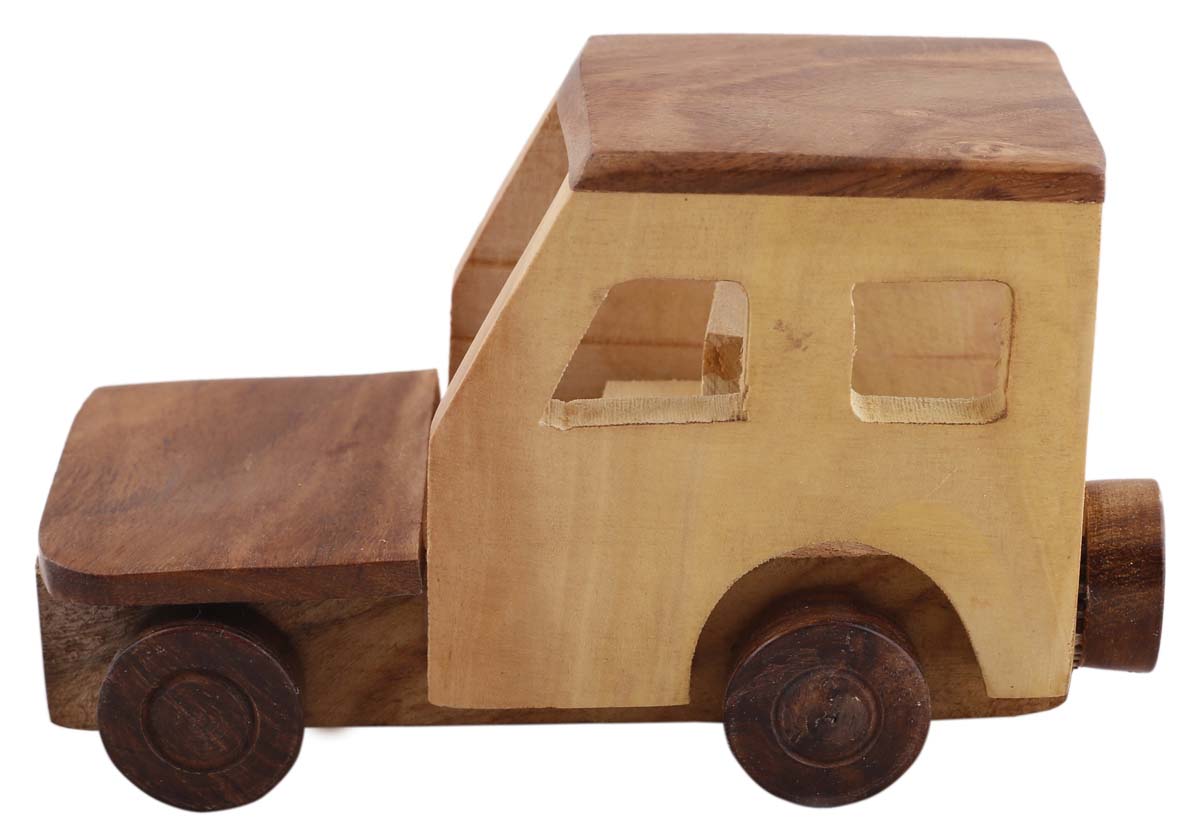 Bulk Wholesale Jeep Toy in Wood – 6.3” Hand-Crafted Pull Toy Jeep with Moving Wheels – Toys & Games / Gifts for Kids from India