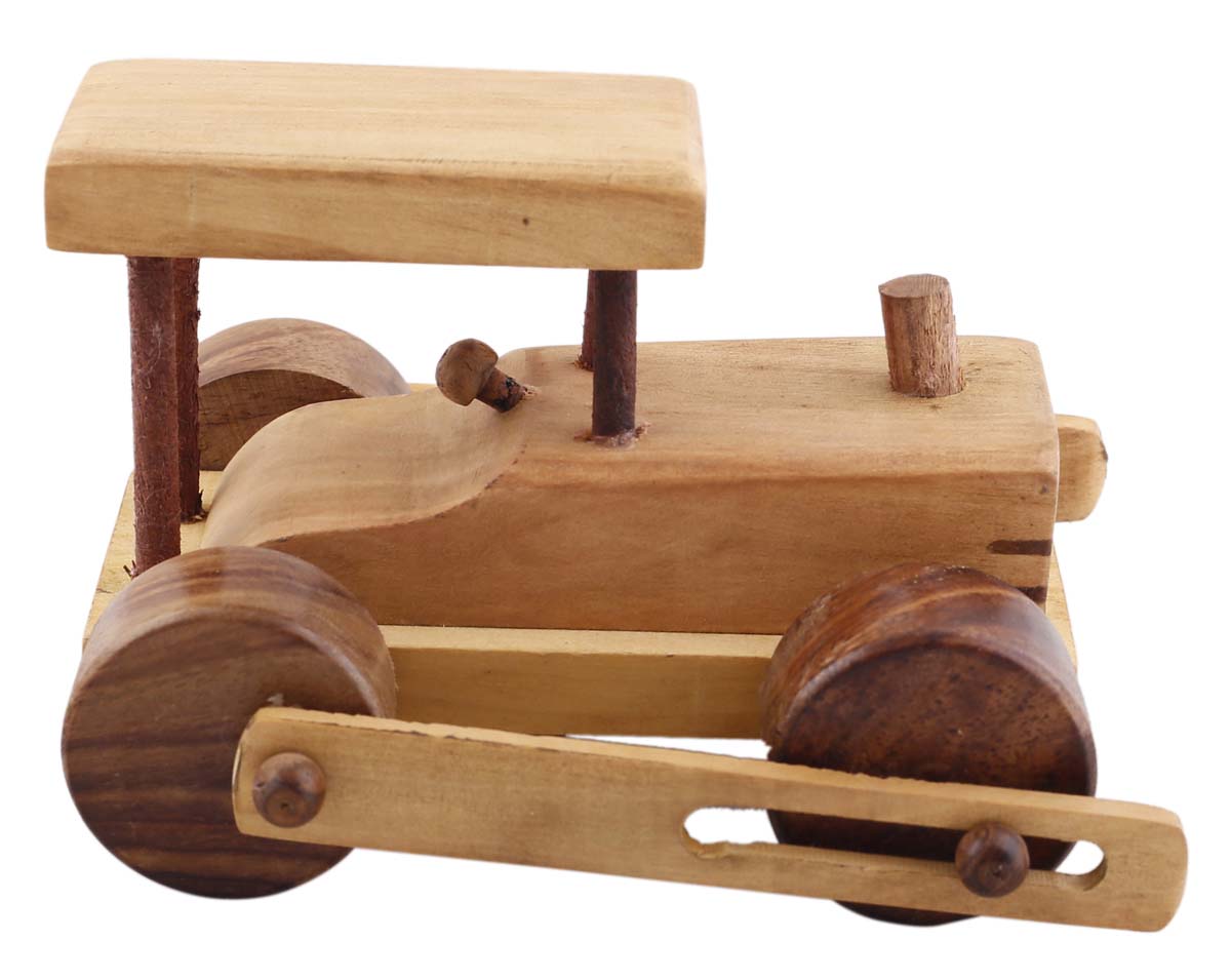 Bulk Wholesale Toy Road-Roller in Wood – 6” Handcrafted Vehicle Toy with Moving Wheels– Interesting Games and Toys / Gifts for Kids from India