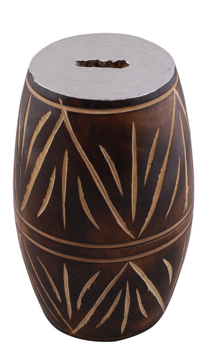 Wholesale Wood Piggy/Money Bank - Rustic-Look Barrel Shaped Brown Coin Bank with Etching - Kids Nursery/Home Decor Gifts from India