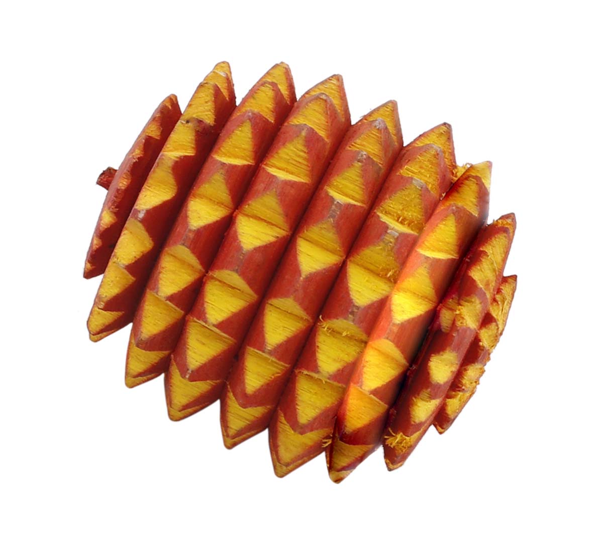 Bulk Wholesale Ball Massager in Eucalyptus Wood – 2” Handcrafted Red & Yellow Acupressure Ball for Body, Hands and Feet – Relaxing Massage Tools from India