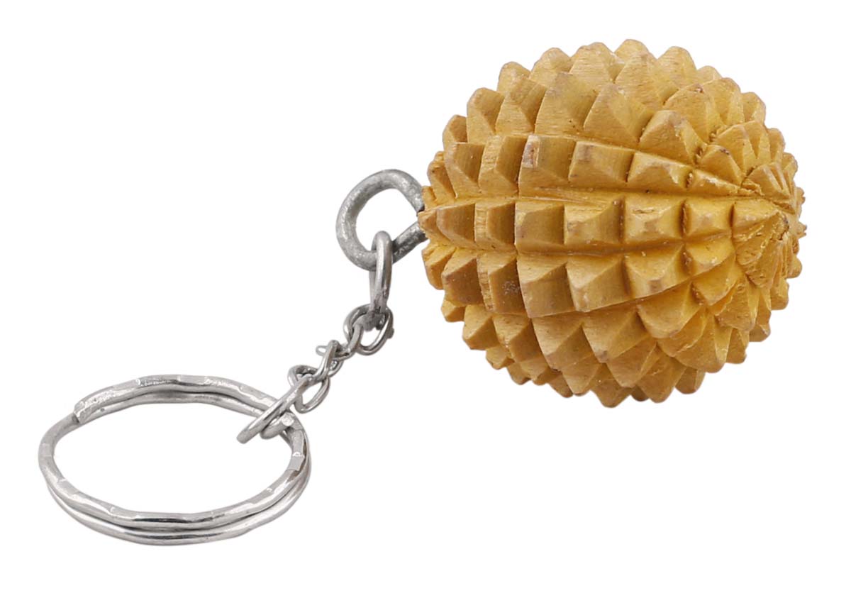 Bulk Wholesale Ball Massager Key-Ring in Wood - 3.2” Handcrafted Yellow Acupressure Ball in Key-Chain - Relaxing Massage Tools from India