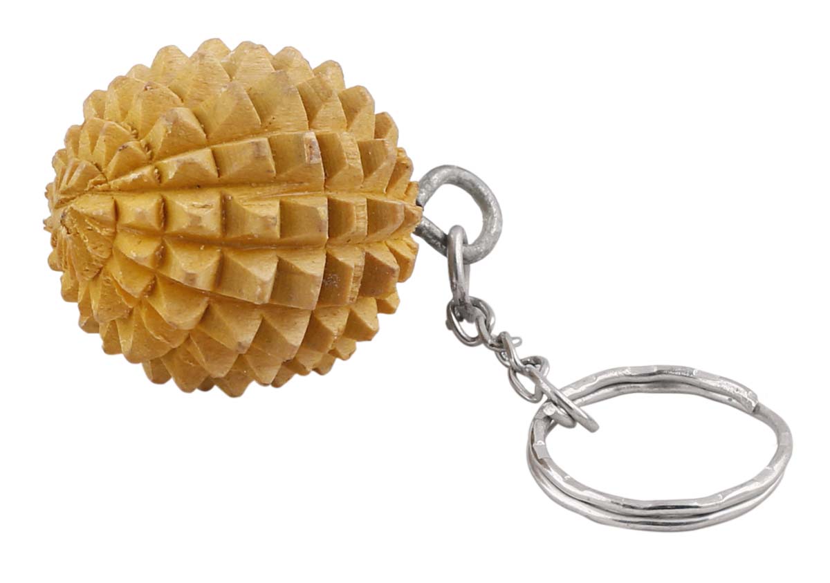 Bulk Wholesale Ball Massager Key-Ring in Wood - 3.2” Handcrafted Yellow Acupressure Ball in Key-Chain - Relaxing Massage Tools from India
