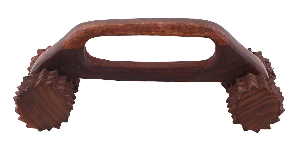 Bulk Wholesale Hand Massage Roller in Wood – 6.5” Handcrafted Wheel Massager for Acupressure, Back, Legs, Spine – Relaxing Massage Tools from India