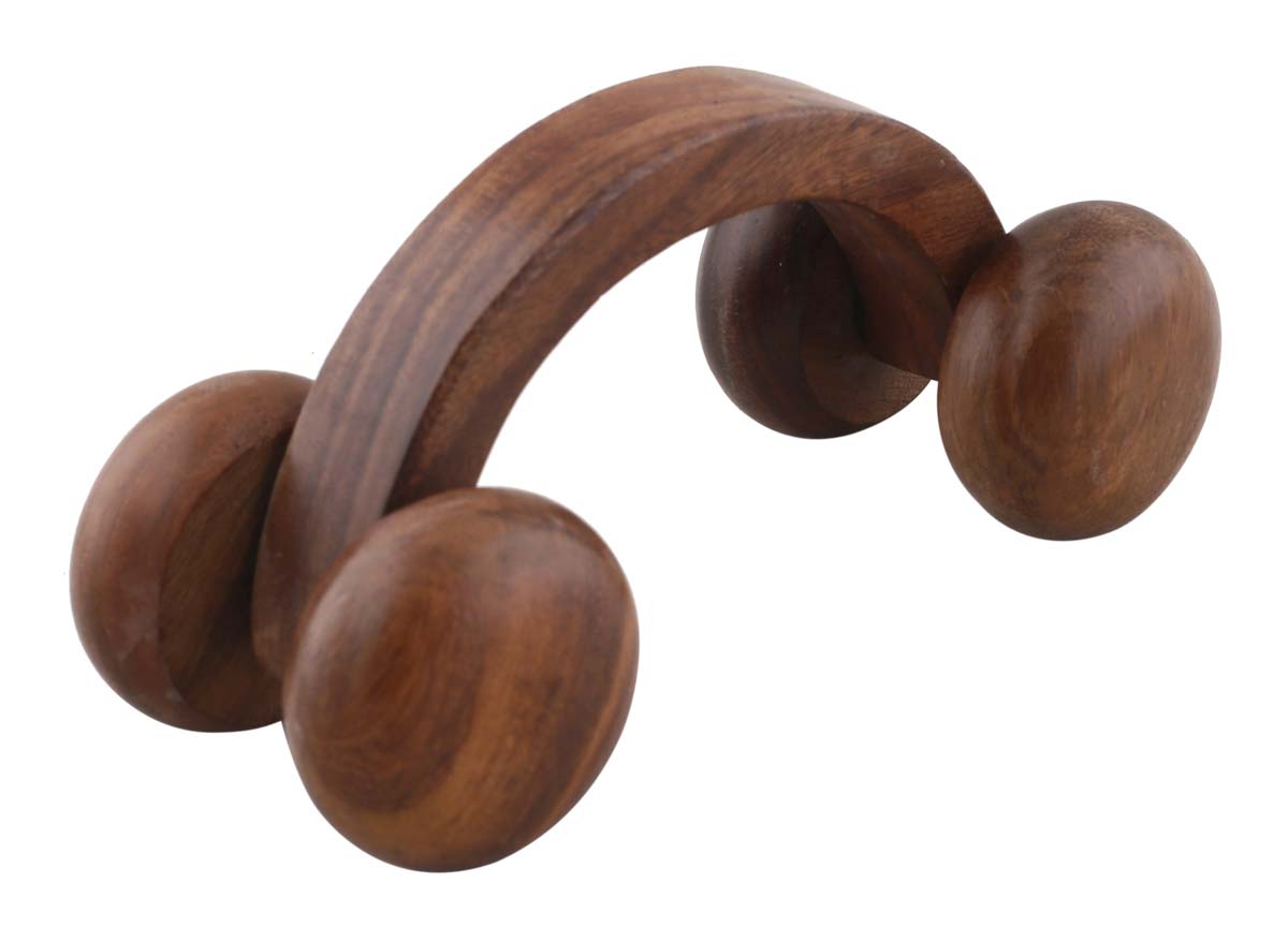 Bulk Wholesale Hand Massage Roller in Wood – 6” Handcrafted Wheel Massager for Acupressure, Back, Legs, Spine – Relaxing Massage Tools from India