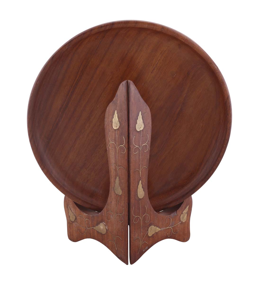 Bulk Wholesale Decorative Plate with Stand in Wood – 6” Handmade Art-Piece with Brass Inlay Work – Rich-Look Home Décor / Gifts from India