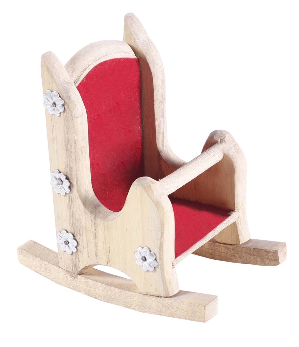 Bulk Wholesale Mobile Holder in Wood – 4” Handcrafted Chair-Shaped Mobile Stand with Red Velvet Lining – Unique Home Décor / Essentials from India