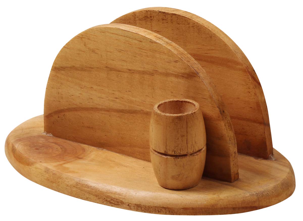 Handmade Wooden Napkin Holder + Toothpick Holder – Light Brown Finish – Dining Table Accessories – Dining Tablescape – Home Décor