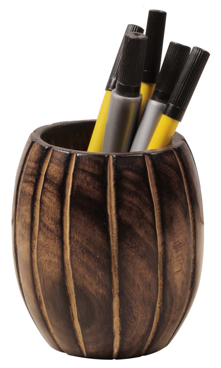 Handmade Wooden Pen Stand / Holder – Barrel Shaped – Desk Accessories – Office Supplies 