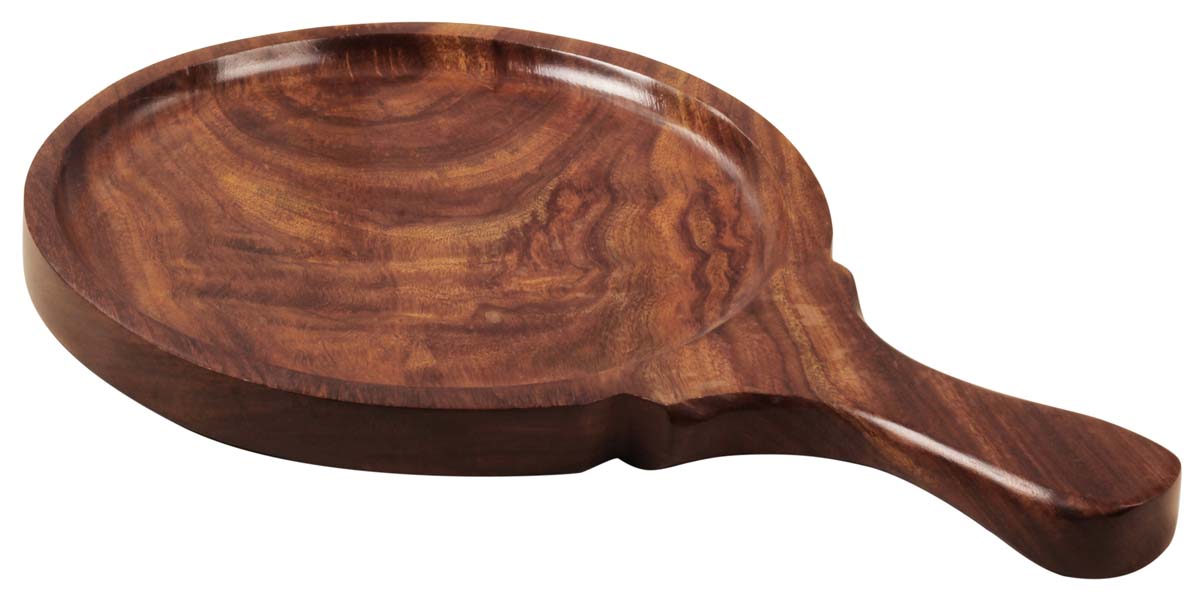 Pizza Serving Bat / Tray – Handmade in Wood – Round-Shaped with Handle – Kitchen Accessories – Home Décor