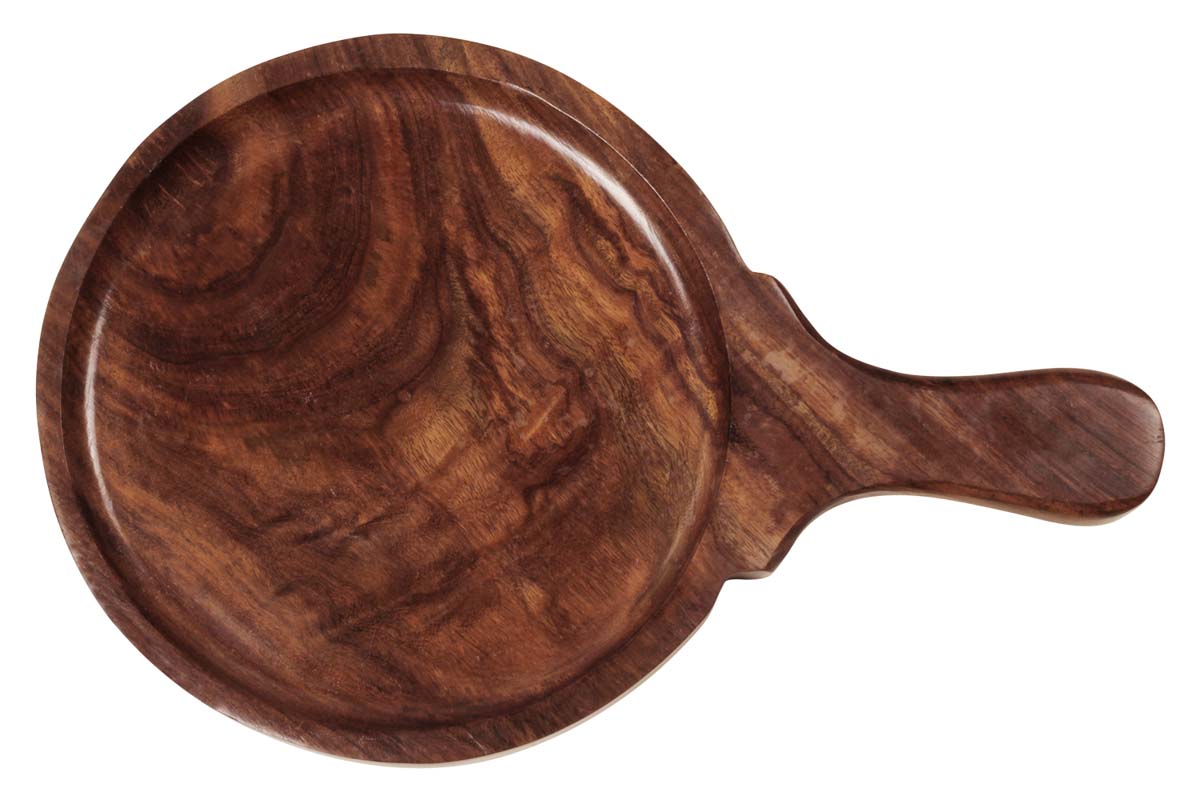 Pizza Serving Bat / Tray – Handmade in Wood – Round-Shaped with Handle – Kitchen Accessories – Home Décor