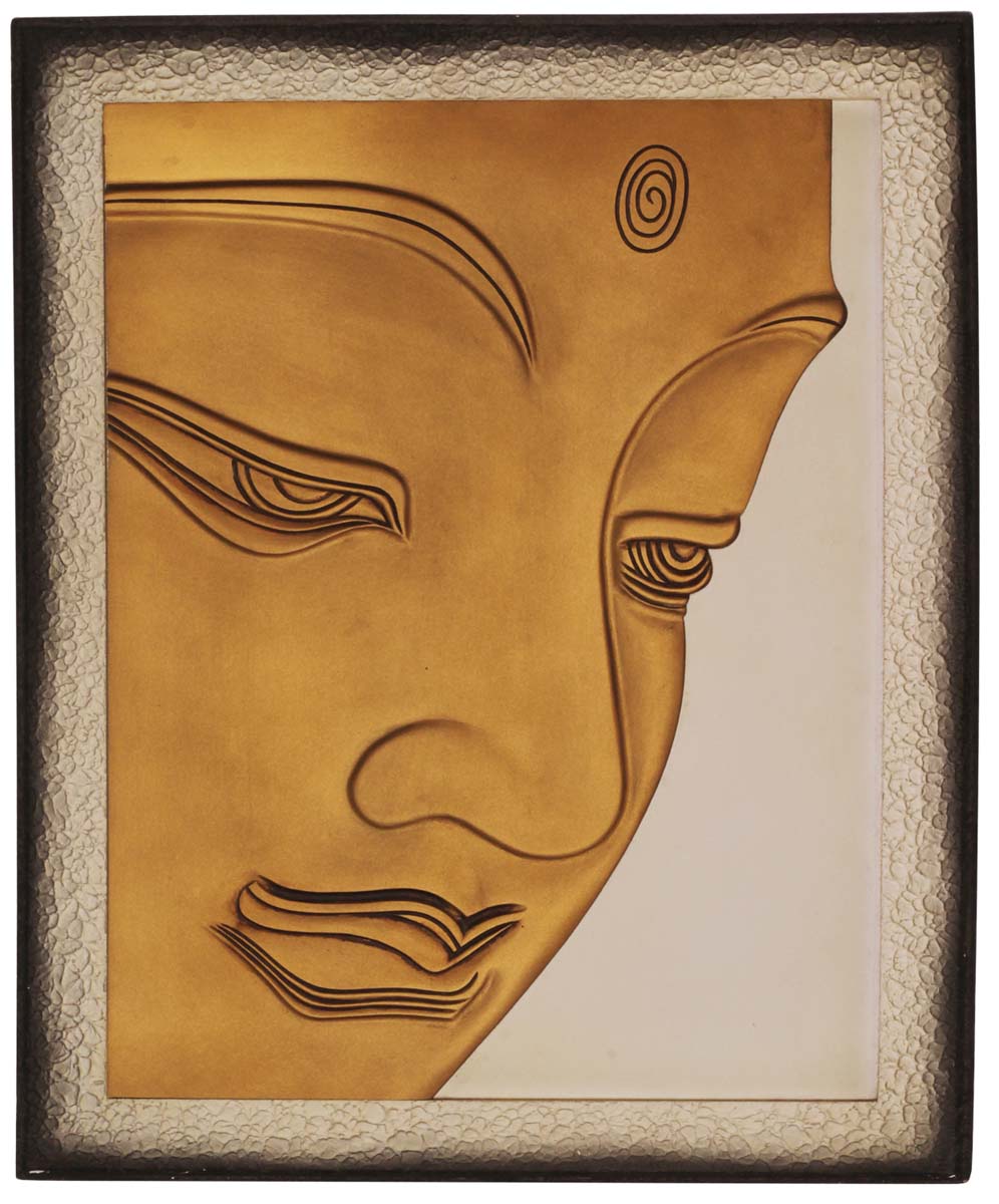 Handmade Wall Hanging – Female Face Profile – Rectangle-Shaped – Off-White, Black & Copper Color – Wall Decorating Items – Home / Office Décor
