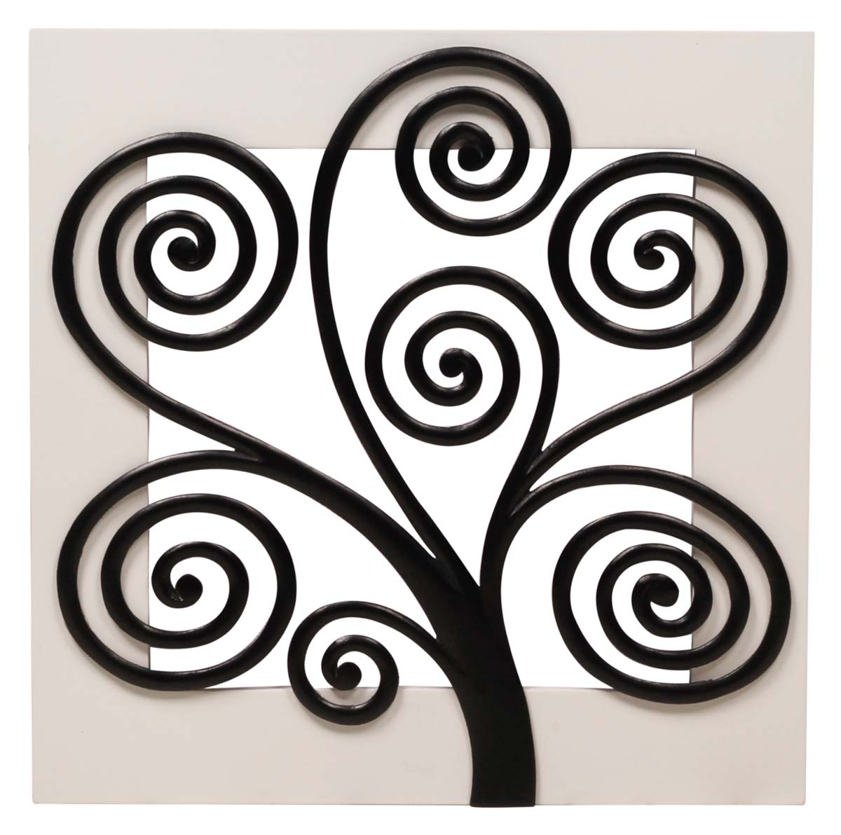 Black & White Wall Hanging – Square-Shaped – Handmade in MDF – Spiral Motifs – Wall Decorating Items – Home / Office Décor