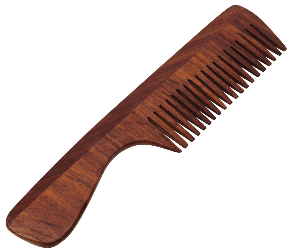Wooden Comb with Handle – Dark Brown – Hand-Carved from Wood or Indian Wood – Vanity Accessories 