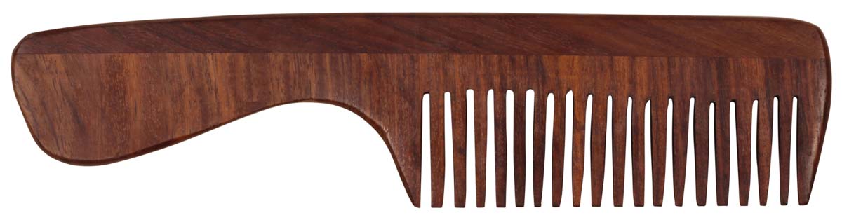 Wooden Comb with Handle – Dark Brown – Hand-Carved from Wood or Indian Wood – Vanity Accessories 
