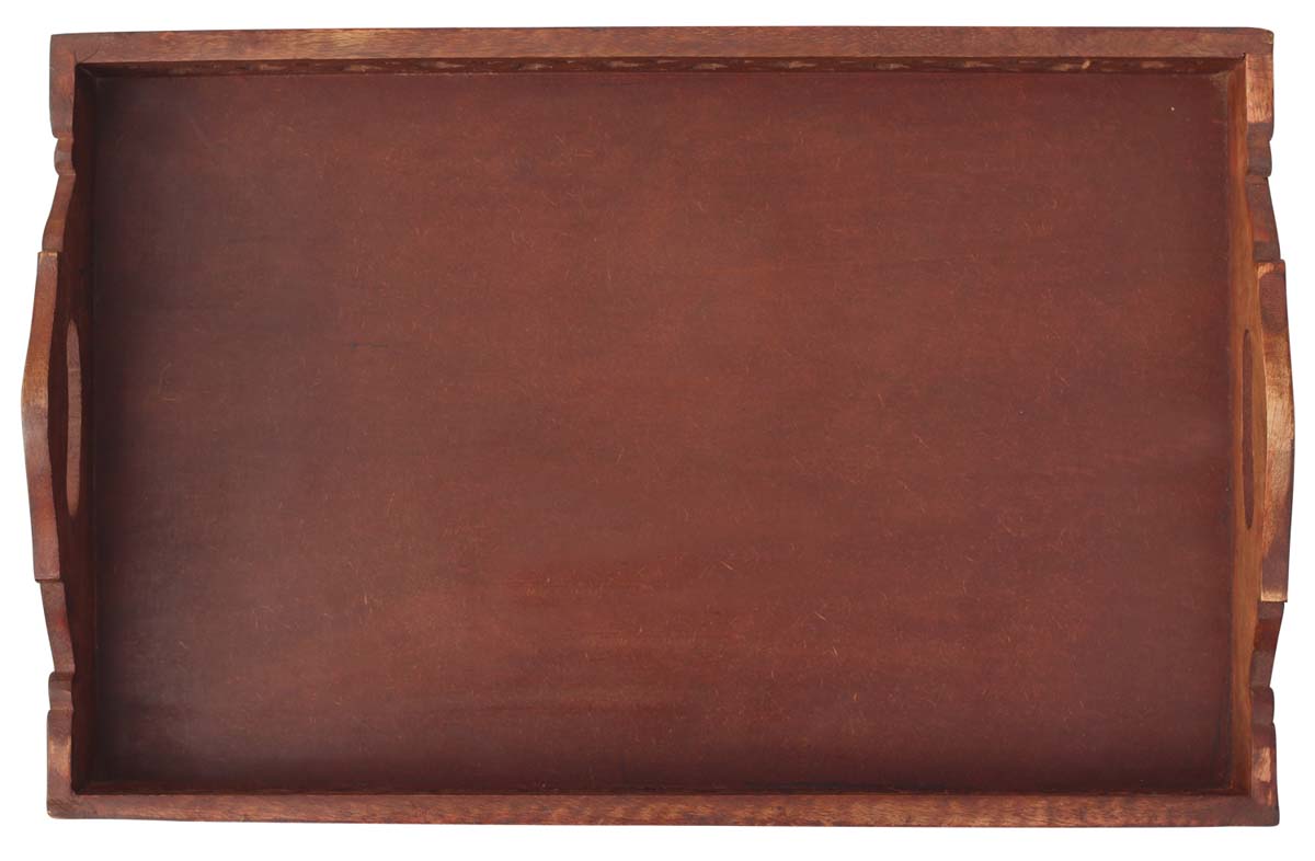 Buy in Bulk Wholesale 17x11 Inch Wooden Serving Tray Handmade With Lattice work Border - Table Essentials