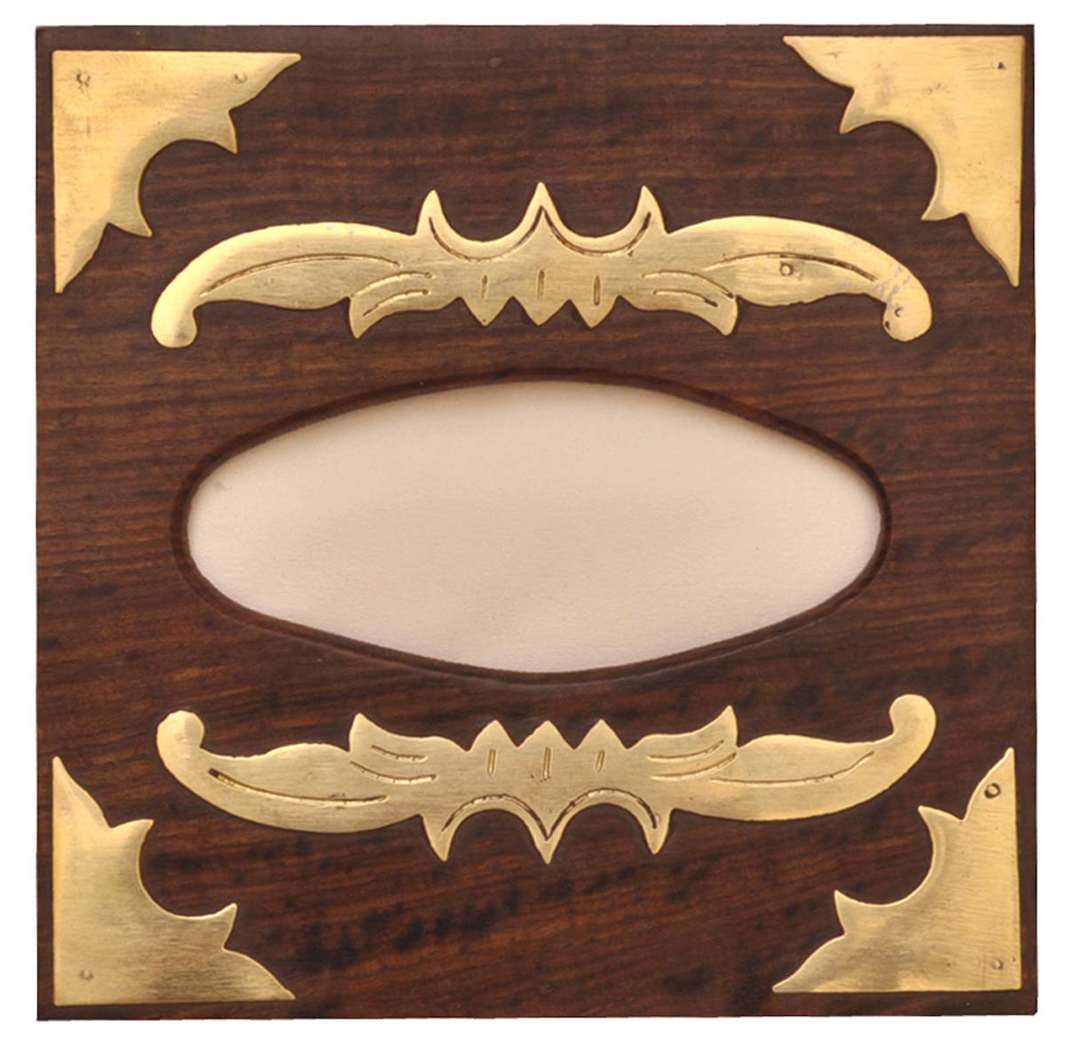 Buy in Bulk Wholesale Handmade 6” Wood Upright Tissue/ Napkin Holder Box with Brass Inlays