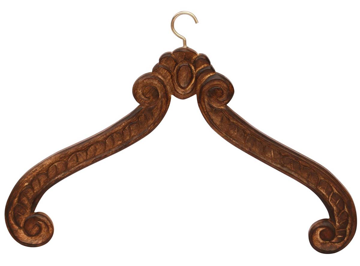 Grand Hanging - Handmade 18" Antique-Look Wooden Hanger for Wedding Dress / Bridal Gown  - Buy in Bulk Wholesale
