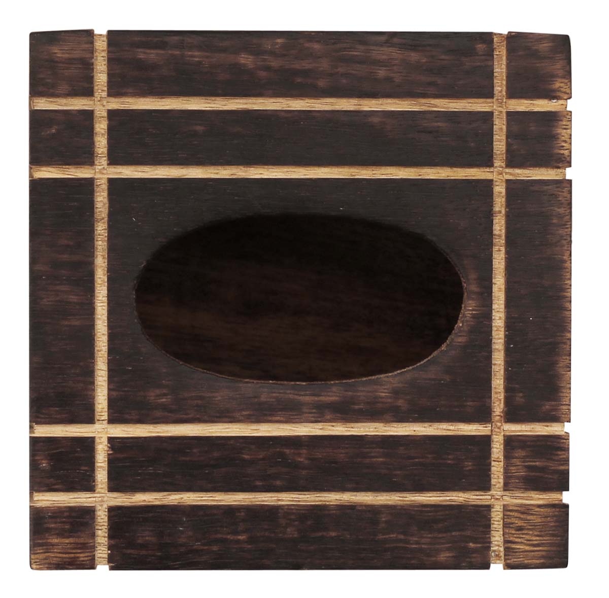 Buy in Bulk Wholesale - Tissue Holder Box/Napkin Dispenser Handmade 5.5” Wood with Straight Line Carving