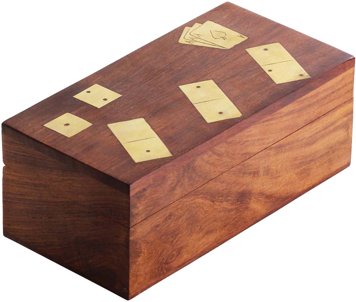  Domino Acts – Handmade 8” Wooden Dominoes and Dice Storage Box with 29 Domino Pieces and 5 Dices  - Buy in Bulk Wholesale