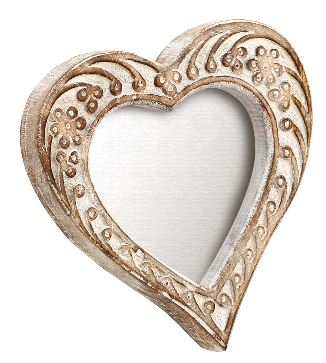 Buy Shabby Chic Picture Frame in Bulk - Wholesale Handmade Distressed Finish Heart Shaped Wall Hanging Photo Frame in Wood - Home & Office Decor Frames from India