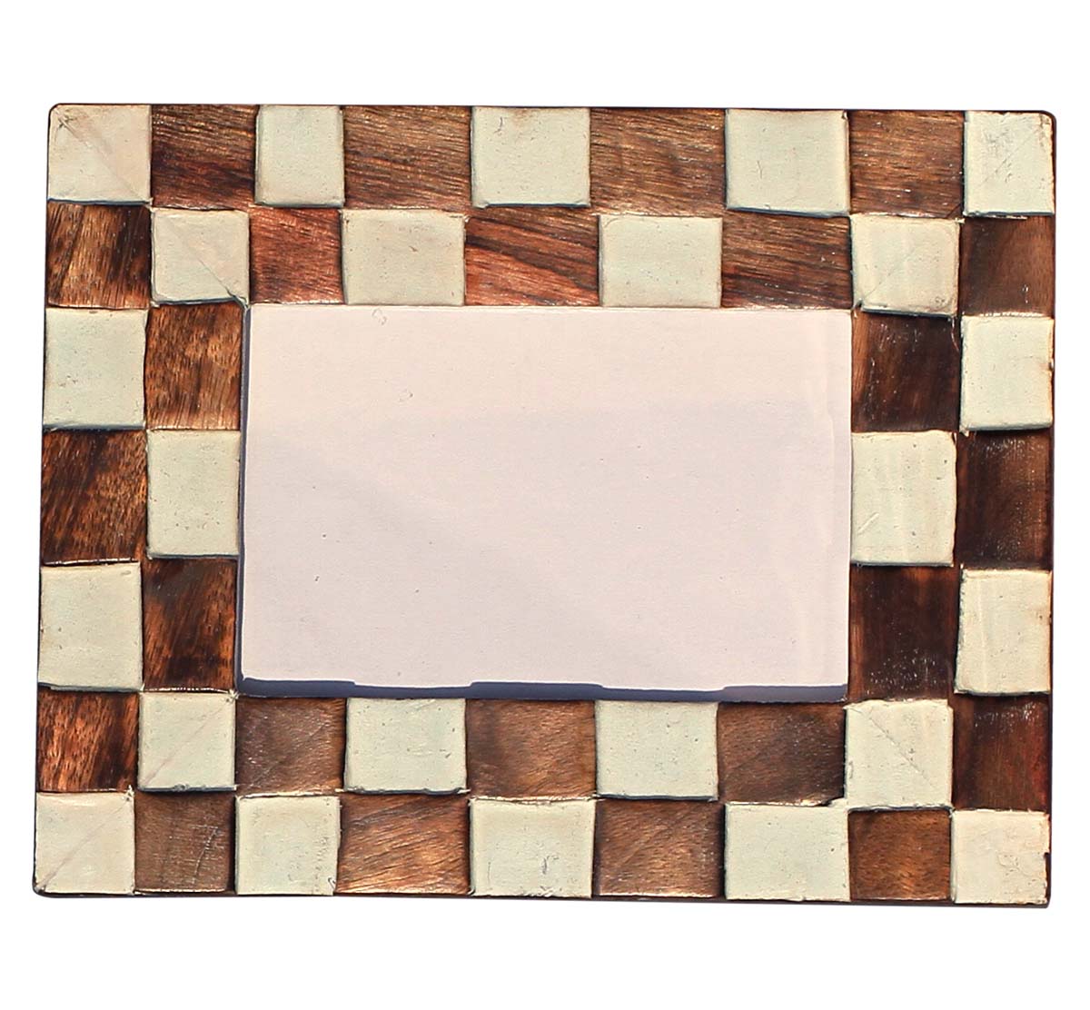 Bulk Buy 5x7 Inches Brown & Beige Picture Frame - Wholesale Handmade Wooden Check Pattern Photo Frame - Home Decor Picture Frames from India