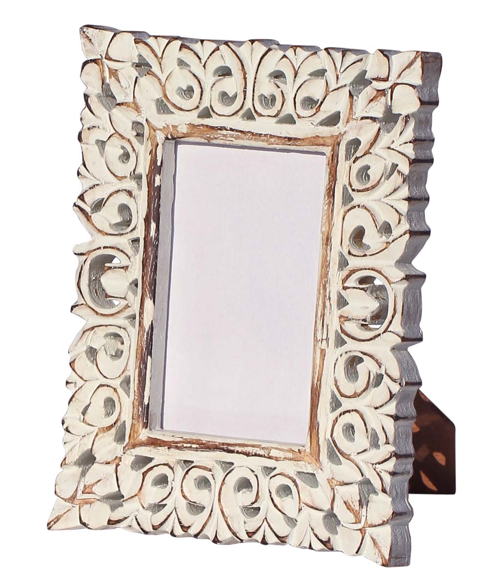 Buy 4x6 Inches White Shabby Chic Picture Frame in Bulk - Wholesale Hand Crafted Lattice Work Wooden Photo Frame - Home & Office Decor